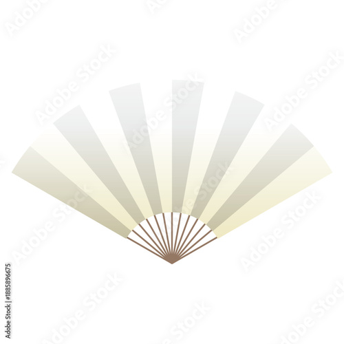 Simple White Paper Hand Fan Vector Illustration