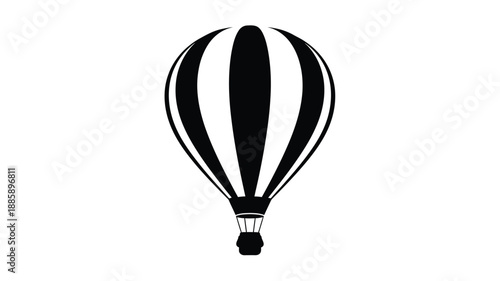 Striking black and white hot air balloon design a bold silhouette