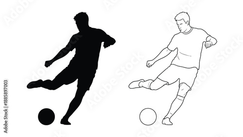 Two male figures one in outline and one as a dark silhouette