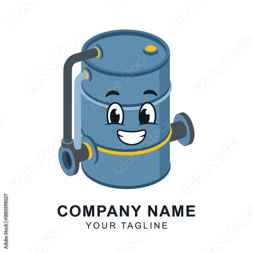 Cartoon Gas Cylinder Character Illustration Design.