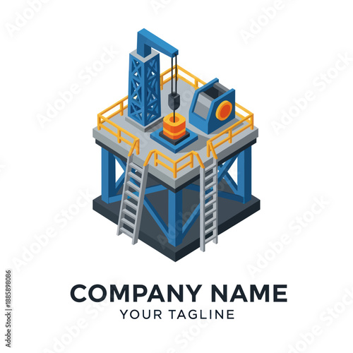 Industrial Oil Pump Jack 3D Illustration.