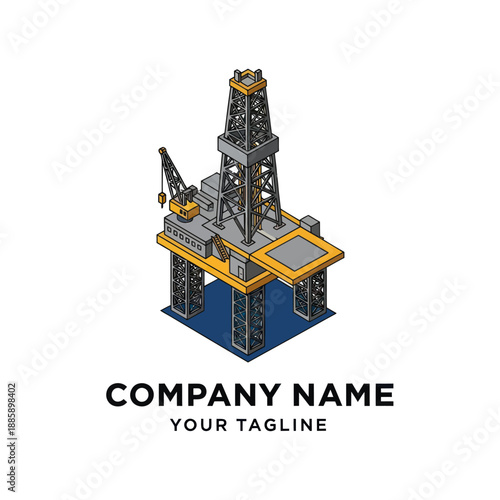 Oil Rig Platform Structure Illustration Design.
