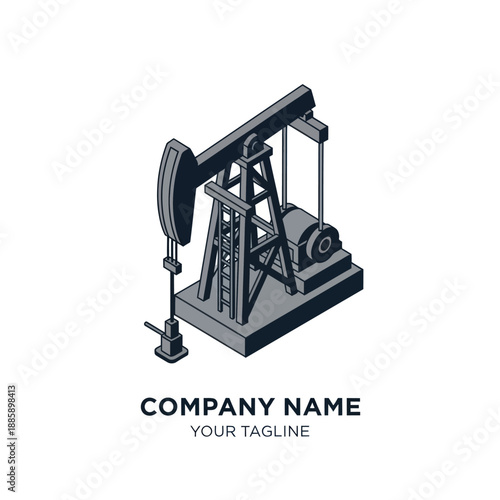 Oil Pumpjack Machine Industrial Equipment Illustration.