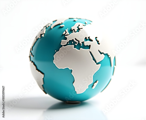 Toy Globe Isolated on White with Cinematic Lighting