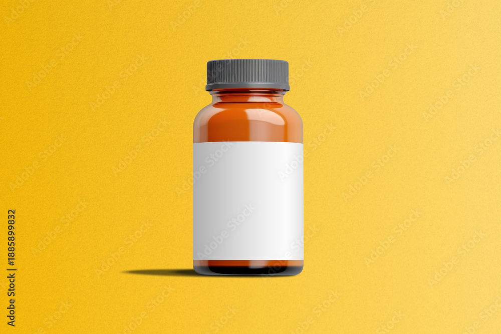 Obraz premium Supplement bottle label png mockup, transparent design