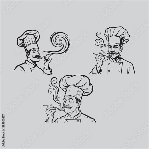 Gourmet Chef Sampling Food