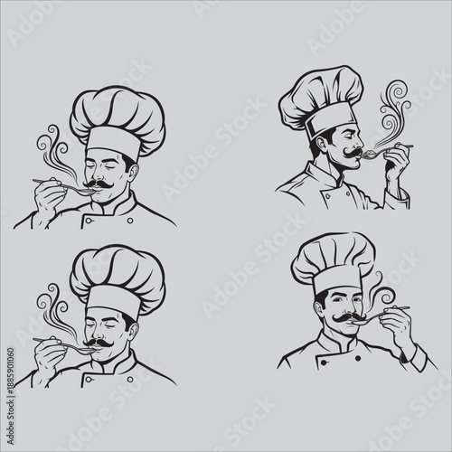 Master Chef Silhouette with Spoon