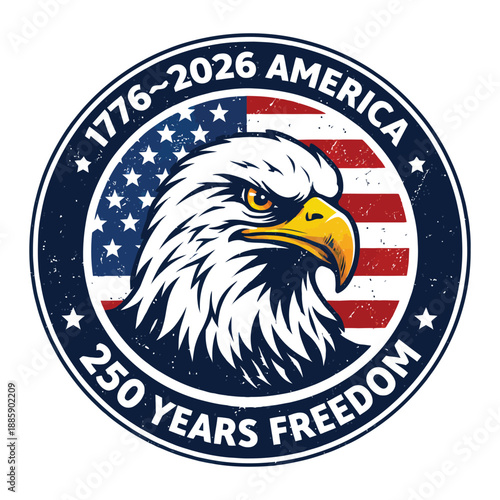 America 250 Eagle Badge 250 Years of Freedom Emblem