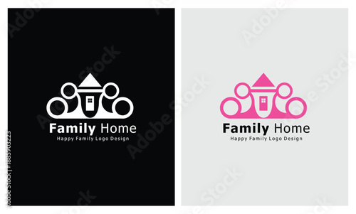 vector stock family home icon logo, parental consultation, love logo