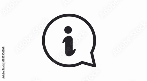 Clean black and white vector information icon featuring a simple “i” symbol, ideal for user interfaces, help sections, support pages, apps, and website navigation. This minimalist, scalable design wor