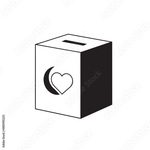 Portable Zakat charity pouch or wallet style icon