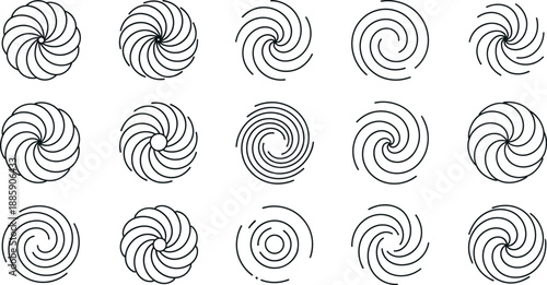 Collection of 12 spiral designs