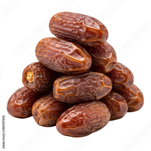 dates pile on white background closeup