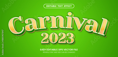 elegant carnival green and gold editable text effect style