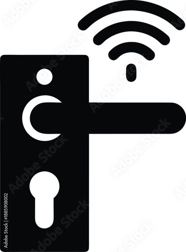 smart lock silhouette vector illustration on transparent background