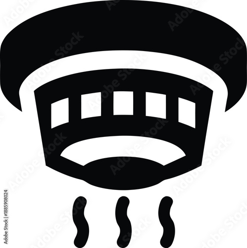 smoke detector silhouette vector illustration on transparent background