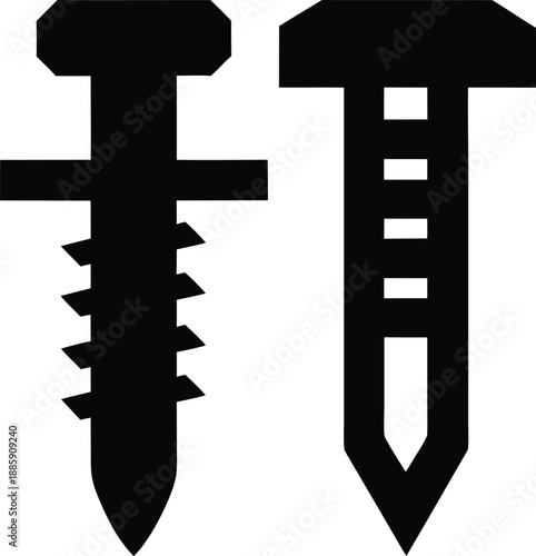 nail silhouette vector illustration on transparent background