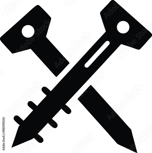 nail silhouette vector illustration on transparent background