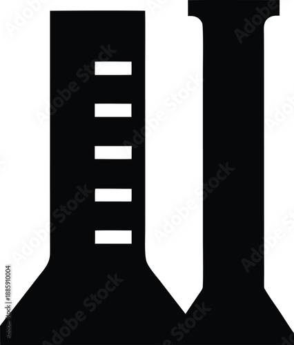 graduated cylinder silhouette vector illustration on transparent background