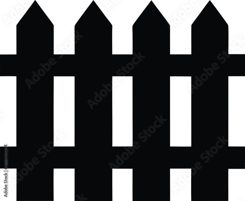fence silhouette vector illustration on transparent background