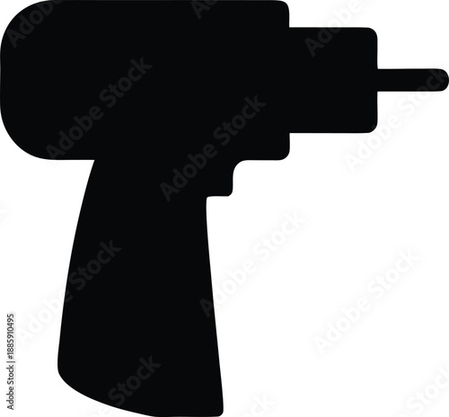 dental drill silhouette vector illustration on transparent background