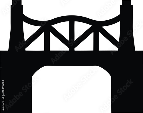 bridge silhouette vector illustration on transparent background