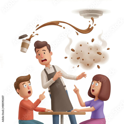 Anti-Gravity Spill: Coffee Splash Flies Toward the Ceiling