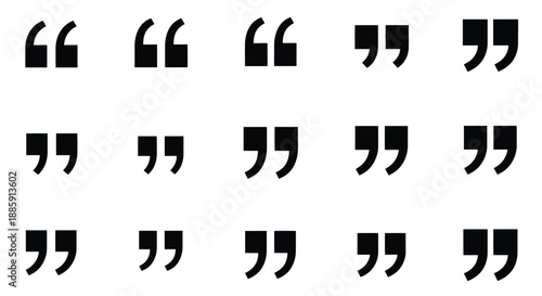 A collection of black quotation marks arranged in a grid pattern