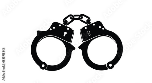 Open handcuffs illustration a symbol representing restraint justice and legal consequences