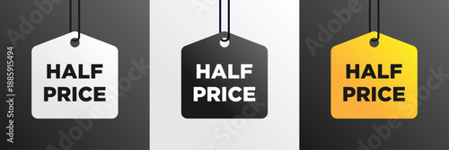 Half Price Sale Tag With Modern Flat Design