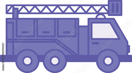 Colored Fire Truck Icon. Vector Illustration. Specialized Firefighting Vehicle. Emergency Situation. Firefighter Concept