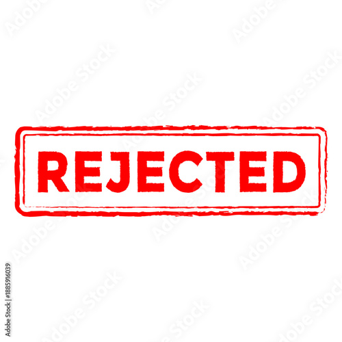 Bold Red Rejected Word Grunge Rubber Stamp Mark Impression