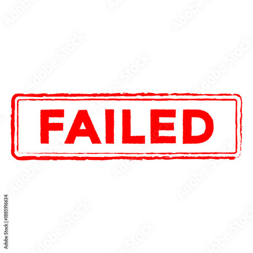 Grungy Red Ink Stamp Sign with Failed Text