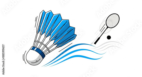badminton racket and shuttlecock