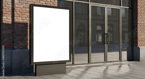 Blank advertising billboard in urban setting