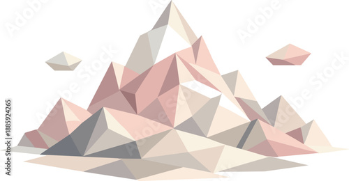 Minimalist Geometric Craft. Low-poly vector illustration focused on minimalist paper craft design, polygonal geometric style with