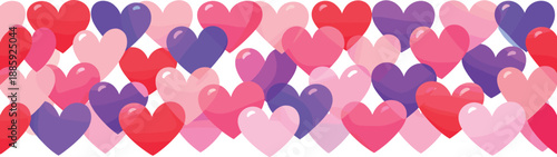 Seamless Heart Pattern. Minimal seamless hearts composition highlighting a continuous heart pattern with subtle glow and ambient