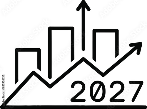 Growth chart illustration with year 2027