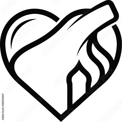 Hand holding heart logo design