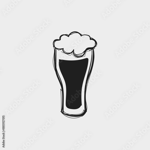 Beer Glass Sketch Vector Illustration