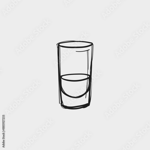 Shot Glass Sketch Vector Illustration