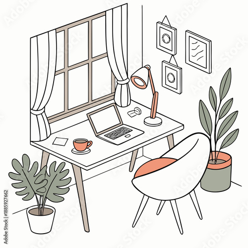 Cozy home office setup