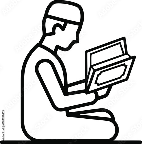 Man sitting and reading book