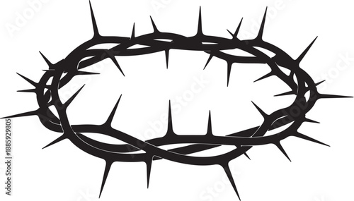 Black silhouette of a thorny crown of thorns