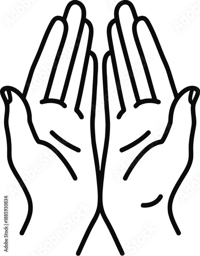 Praying hands gesture illustration