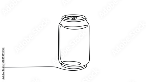 Simple line drawing of a single beverage can in minimalist style