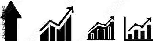 Graph icons indicating growth and progress