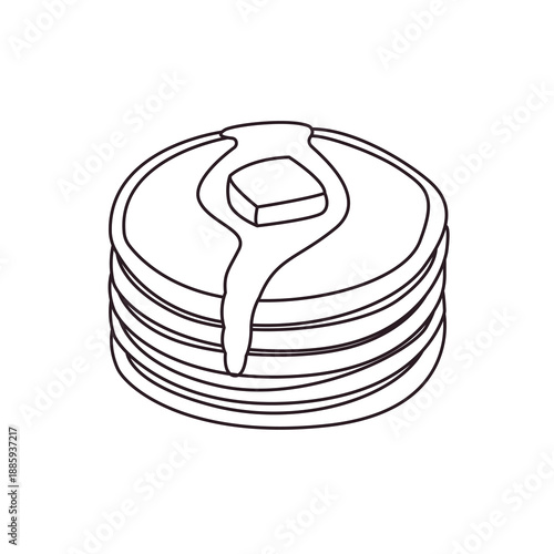 stack of pancakes melting butter maple syrup delicious food breakfast pancake emoji symbol sign icon vector illustration isolated flat