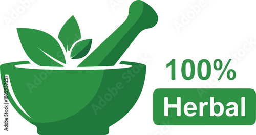 Herbal medicine preparation with mortar and pestle