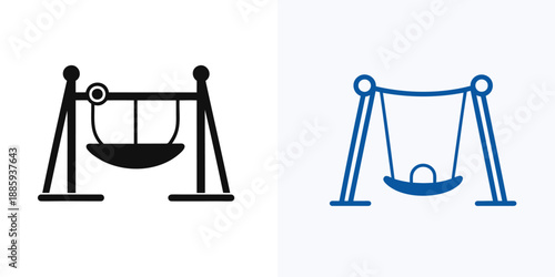 Baby swing silhouette, Baby swing playground vector art silhouette, outdoor play vector, black and white illustration